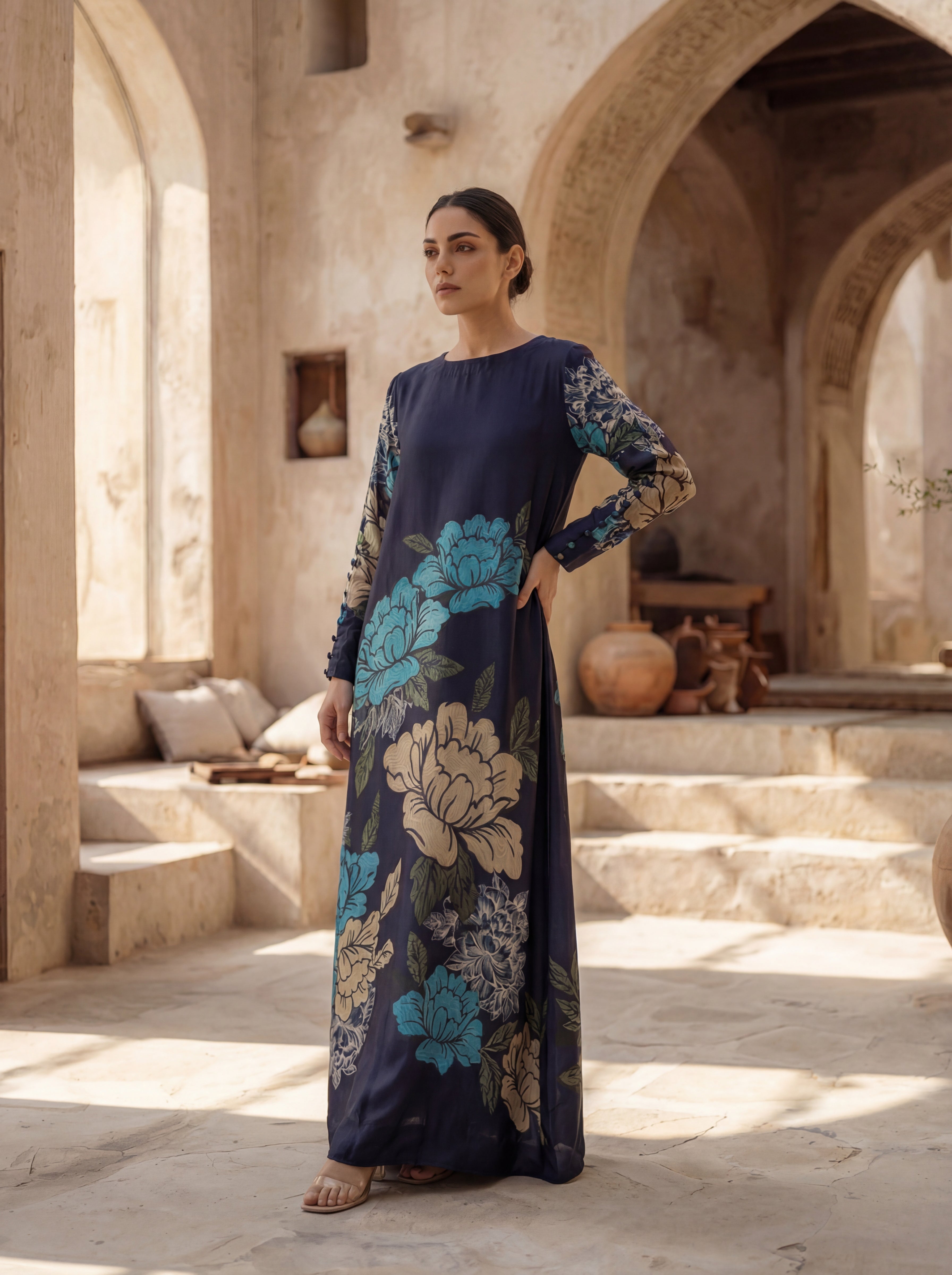 Royal Navy Floral Flow Maxi