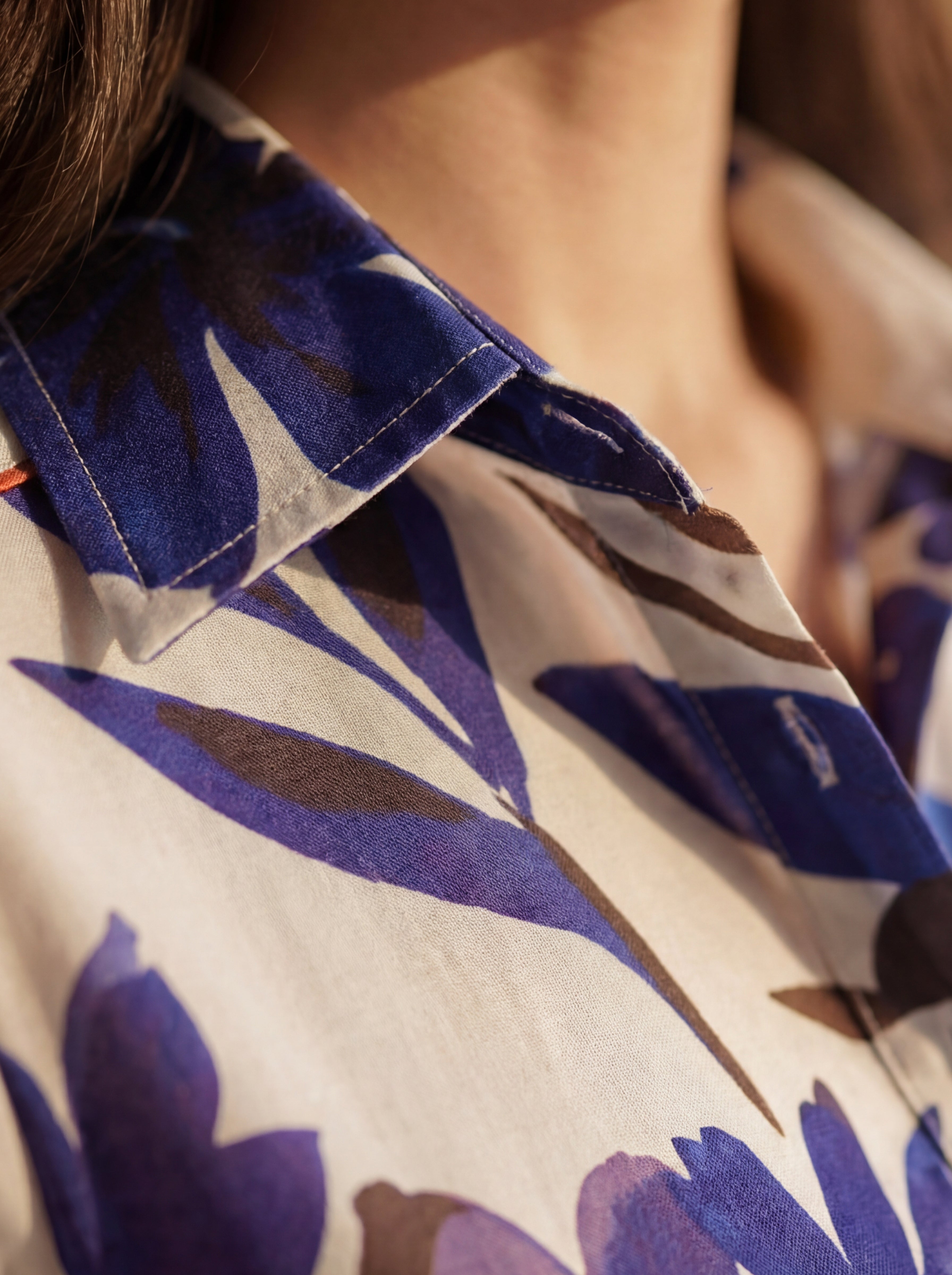 Blue Flora Button-Down Dress