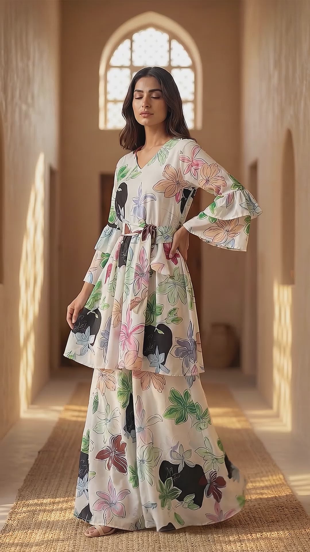 Floral Print Peplum