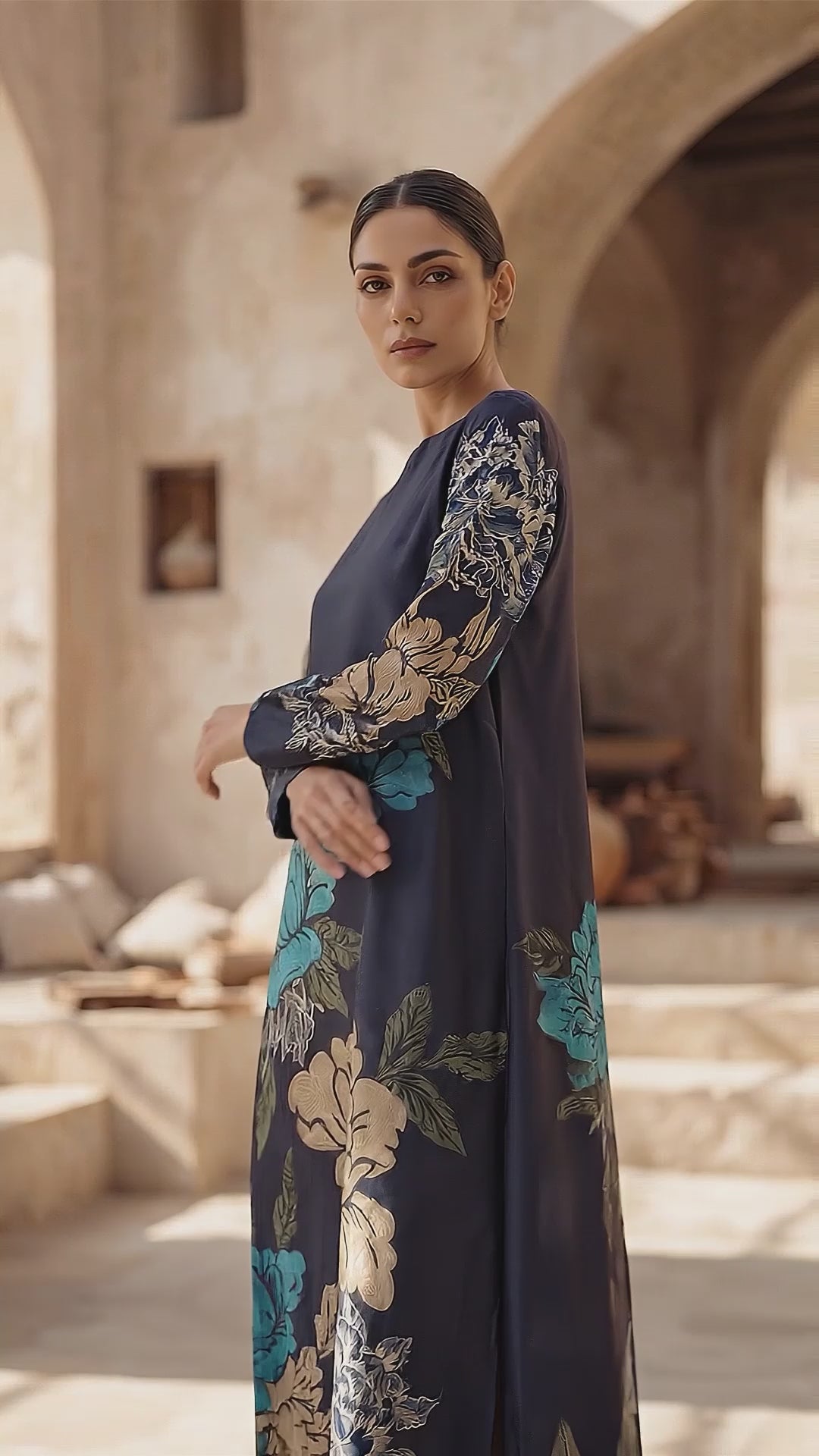 Royal Navy Floral Flow Maxi